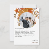 Boho Chic Hochzeit im Herbst Dankeskarte (Rückseite)