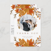 Boho Chic Hochzeit im Herbst Dankeskarte (Vorne/Hinten)