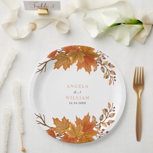 Boho Chic Hochzeit im Herbst Pappteller (Hochzeit)
