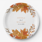 Boho Chic Hochzeit im Herbst Pappteller (Vorderseite)