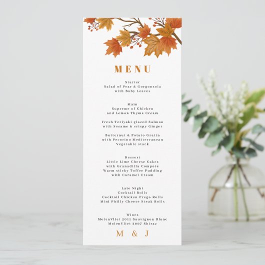 Boho Chic Hochzeit im Herbst Programm (Stehend Vorderseite)