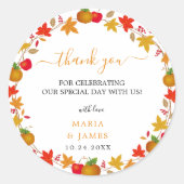 Boho Chic Hochzeit im Herbst Round Aufkleber (Vorderseite)