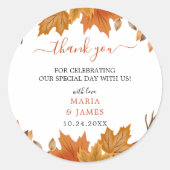 Boho Chic Hochzeit im Herbst Round Aufkleber (Vorderseite)