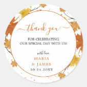 Boho Chic Hochzeit im Herbst Round Aufkleber (Vorderseite)