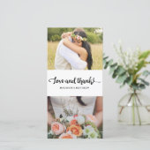 Boho Chic | Hochzeitsdanken - Fotokarte Dankeskarte (Stehend Vorderseite)