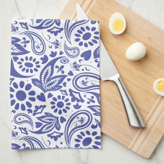 Boho Chic Hübsch Paisley Pattern Geschirrtuch (Viertel Falte)