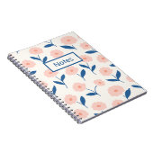 Boho Chic Individuelle Name Pink Blume Muster Notizblock (Rechte Seite)