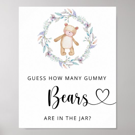 Boho chic kleine Bären raten wie viele GUMMY Bären Poster (Vorne)