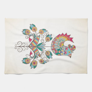 Boho-chic Küken auf Blume Handtuch