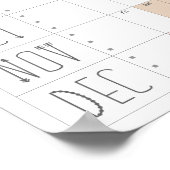 Boho Chic Large 2024 Wall Calendar (Horizontal) Poster (Ecke)