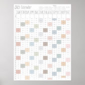 Boho Chic Large 2024 Wall Calendar (Vertikal) Poster (Vorne)