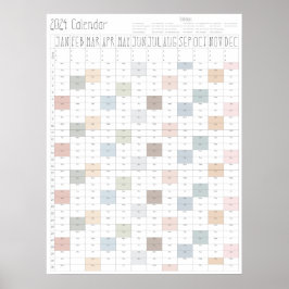 Boho Chic Large 2024 Wall Calendar (Vertikal) Poster