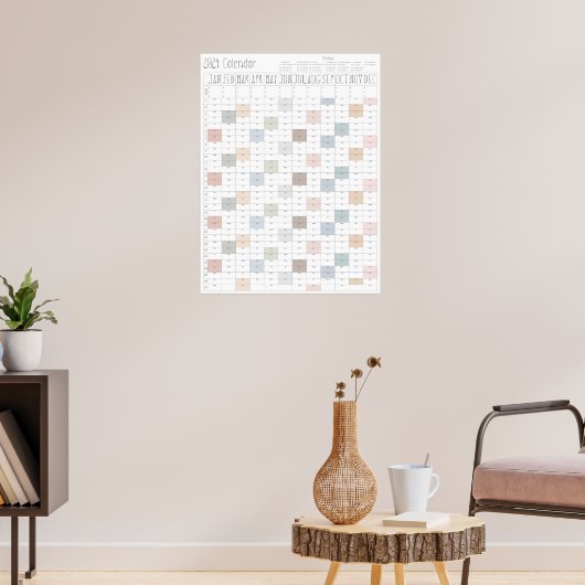 Boho Chic Large 2024 Wall Calendar (Vertikal) Poster (Wohnzimmer 3)