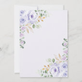 Boho Chic Lavender Gold Floral Girl Taufe Einladung (Rückseite)