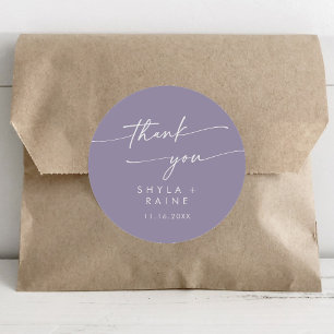 Boho Chic Lavender Lila Danke Gastgeschenk Hochzei Runder Aufkleber