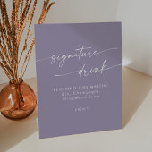Boho Chic Lavender Lila Hochzeit Signature Drink Sockelschild