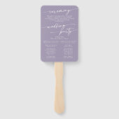 Boho Chic Lavender Lila Hochzeitsprogramm Fächer (Rückseite)