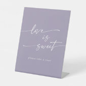 Boho Chic Lavender Lila Liebe ist süße Hochzeit Sockelschild (Vorderseite)