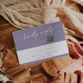 Boho Chic Lavender Lila Mail-In und QR-Code RSVP Karte