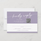 Boho Chic Lavender Lila Mail-In und QR-Code RSVP Karte (Vorderseite)
