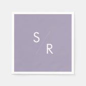 Boho Chic Lavender Lila Mit Monogramm Napkins Serviette (Vorderseite)