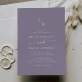 Boho Chic Lavender Lila Monogram Wedding Einladung