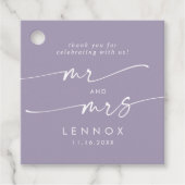 Boho Chic Lavender Lila Mr. and Mrs. Wedding Geschenkanhänger (Vorderseite)