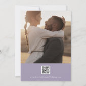Boho Chic Lavender Lila QR-Code für Multi-Foto Save The Date (Rückseite)