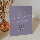 Boho Chic Lavender Lila QR Code Wedding Program Sockelschild