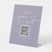 Boho Chic Lavender Lila Seekarte QR-Code Sockelschild (Vorderseite)