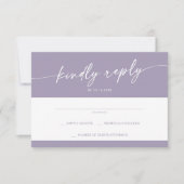 Boho Chic Lavender Lila Simple Wedding RSVP Karte (Vorderseite)