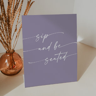 Boho Chic Lavender Lila Sip wird Hochzeit gesetzt Sockelschild