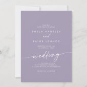 Boho Chic Lavender Plum Front and Back Wedding Einladung (Vorderseite)