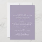 Boho Chic Lavender Plum Front and Back Wedding Einladung (Rückseite)