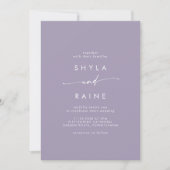 Boho Chic Lavender Plum Lässig Wedding Einladung (Vorderseite)