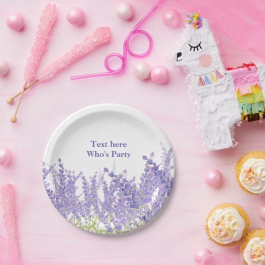 boho chic, lavender watercolor Paper Plate Pappteller (Party)