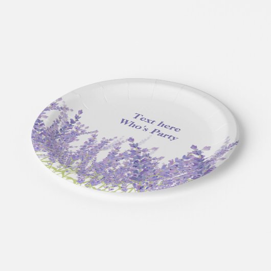 boho chic, lavender watercolor Paper Plate Pappteller (Schrägansicht)
