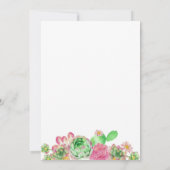 Boho Chic Let's Fiesta Pink Cactus Brautparty Einladung (Rückseite)