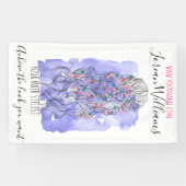 Boho Chic Lila Bridge Friseur Wasserfarben Banner (Horizontal)