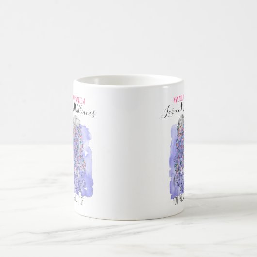 Boho Chic Lila Bridge Friseur Wasserfarben Kaffeetasse (Mittel)