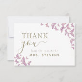 Boho Chic Lila Butterfly Brautparty Vielen Dank Dankeskarte (Vorderseite)