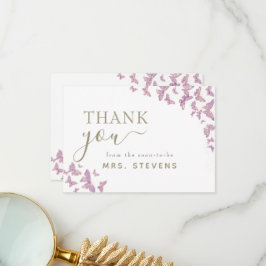 Boho Chic Lila Butterfly Brautparty Vielen Dank Dankeskarte
