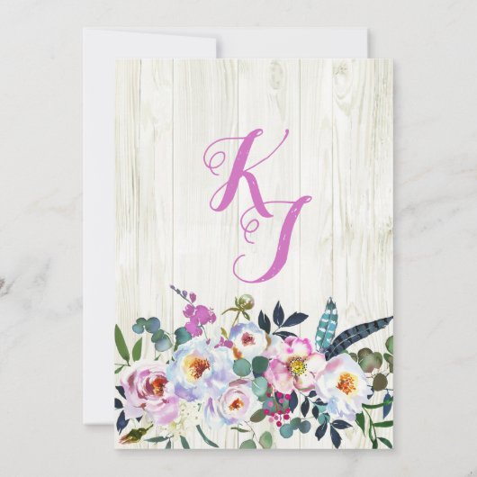 Boho Chic Longhorn Kuh Skull Floral Brautparty Einladung (Rückseite)