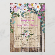 Boho Chic Longhorn Kuh Skull Floral Wedding