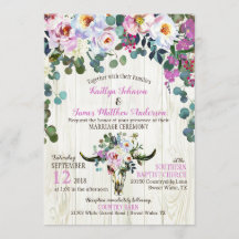 Boho Chic Longhorn Kuh Skull Floral Wedding
