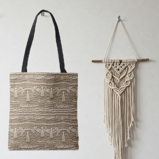 Boho Chic Macrame Style Handbag – Earth Tones Tasche