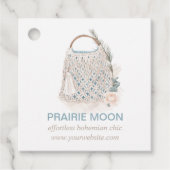 Boho Chic Macrame Watercolor Bag Geschenktasten Geschenkanhänger (Vorderseite)