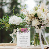 Boho Chic Magenta Pink Lila Mauve Floral Wedding Einladung