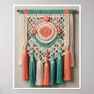 Boho-chic Makrame-inspiriert Kunstwerk Poster Wall