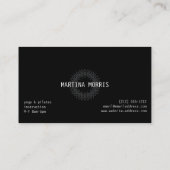 Boho Chic Mandala Black/Gray Visitenkarte (Rückseite)